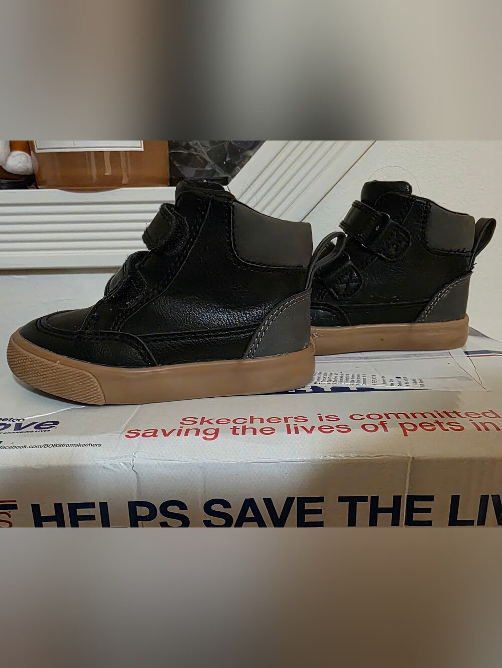 Cat & Jack Black High-Top Kids Sneakers with Tan Outsole